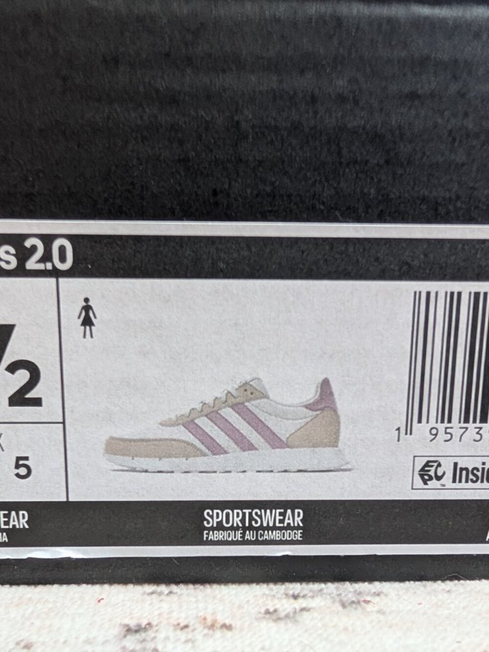 NWT Adidas Run 60s 2.0 Women’s Size 6.5 – White/Lavender – Tags & Box - Picture 4 of 7